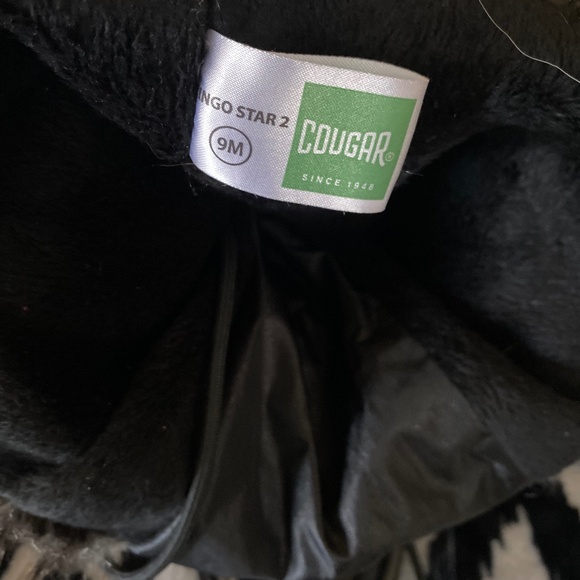 Cougar Black Lace Up Boots with Fur Trim - Picture 6 of 7